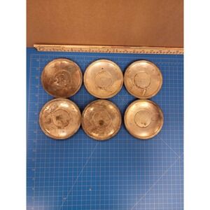 Kirk Int'l KI Brazil Silver Plated Coasters Set 6 Drink Coaster 4.5" Barware